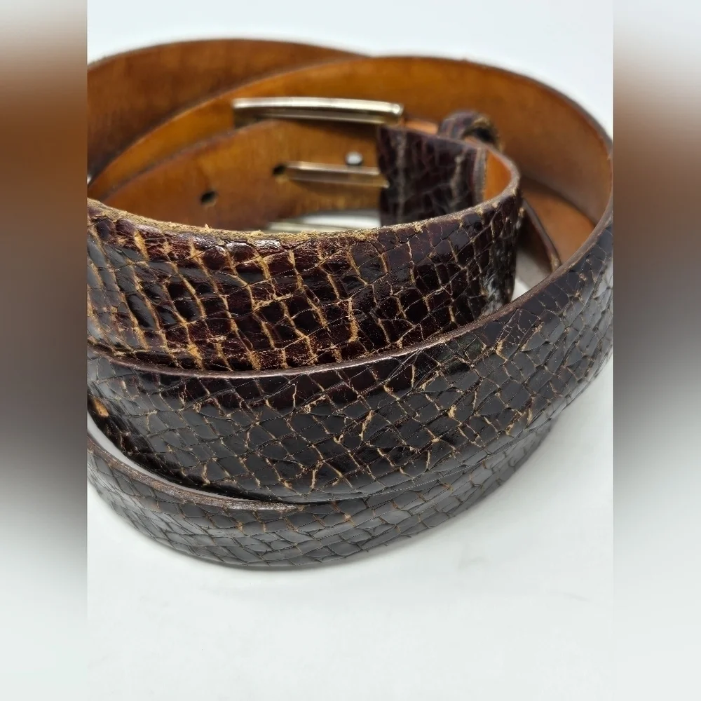 MARTIN DINGMAN BASKET GRAIN ITALIAN LEATHER BROWN BELT MENSWEAR MEN SIZE 42